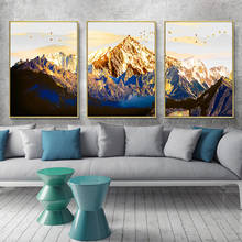 3 peça de ouro abstrato neve montanha paisagem pintura diamante arte bordado tríptico imagem parede nórdico decoração strass 2024 - compre barato