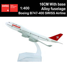 16CM 1:400 Boeing B747-400 Model SWISS Airlines SWISSAIR with Base Airbus Metal Alloy Aircraft Plane Airliner Display Souvenirs 2024 - buy cheap