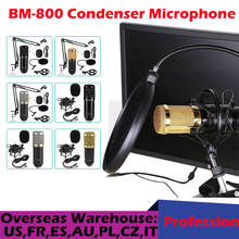 Micrófono de condensador de BM-800 profesional, conjunto de anillo de oro, K Song, ordenador, teléfono móvil, equipo de transmisión en vivo, red 2024 - compra barato