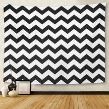 Chevron Abstract Geometric Zigzag in Black and White Zig Zag Tapestry Wall Hanging for Living Room Bedroom Dorm 60x80 Inches 2024 - buy cheap