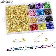 1100PCS 30MM Gourd Shape Safety Pins Metal Clips Knitting Cross Stitch Marker Tag Pin Clip for DIY Clothing Kit with Storage Box 2024 - buy cheap