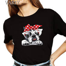 Cute Kawaii French Bulldog T Shirt Women Funny Summer Tops Cartoon T-shirt Grunge Graphic Tees Fashion Aesthetic Tshirt Female 2024 - buy cheap