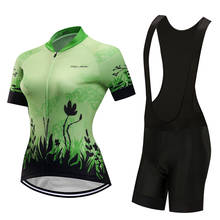 Roupas femininas para ciclismo, kit de uniforme de ciclismo de verão, secagem rápida, de lycra, conjunto de maleta para bicicleta, mtb, vestido, 2021 2024 - compre barato