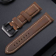 Genuine Leather Watch Strap 20mm 22mm 24mm 26mm Sport Watch Accessories Watchband men bracelet For Panerai Watch Band black 2024 - buy cheap