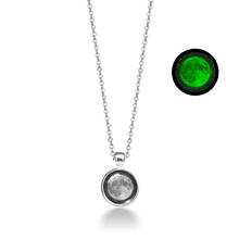 New Fashion Stainless Steel Necklace Glow Eclipse Moon Glass Cabochon Pendant Jewelry Necklace Glow in the Dark 2024 - buy cheap