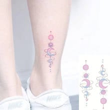 Waterproof Temporary Tattoo Sticker Cartoon Fantasy Sky Pink Moon Planet Tatto Water Transfer Flash  Fake Tatoo for Men Women 2024 - buy cheap