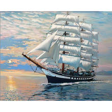 GATYZTORY-pintura por números de barco, pintura al óleo pintada a mano, regalo, decoración del hogar 2024 - compra barato