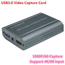 Caixa de captura de vídeo, 4k, 60hz, usb 3.0, placa de captura de vídeo 1080p, transmissão rápida de dados, para ps4 play, câmera, gravação, transmissão ao vivo 2024 - compre barato