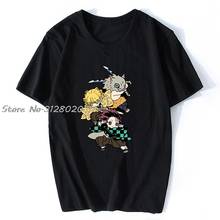 Camiseta de Demon Slayer para hombres, ropa de calle Punk, Kimetsu No Yaiba, Anime japonés 2024 - compra barato