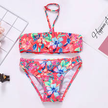 Bañador de dos piezas para niñas, traje de baño de alta calidad, conjunto de Bikini Floral, wear-ST168 de playa, 7 a 16 años 2024 - compra barato