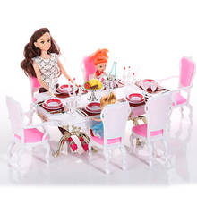 original furniture for barbie princess restaurant tableware dream house 1/6 bjd doll accessories mini dinning room play set toy 2024 - buy cheap