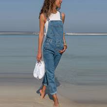 Женский джинсовый комбинезон с цветочным принтом, Свободный Повседневный Комбинезон большого размера 40 #, 2021 2024 - купить недорого