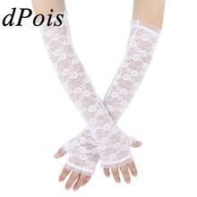 Summer Gloves UV Protection Sun Protection Womens Half Finger Long Gloves Lace Floral Hollow Out  Elbow Length Fingerless Gloves 2024 - buy cheap