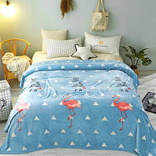 Фланелевое Флисовое одеяло с фламинго, для кровати, дивана, Мультяшные простыни для взрослых, дорожное Флисовое одеяло, зимний домашний текстиль 2024 - купить недорого