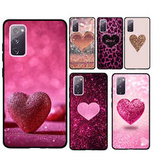 Ouro rosa brilho amor caso macio para samsung galaxy s21 ultra s20 fe nota 20 nota 10 plus s8 s9 s10 telefone capa 2024 - compre barato