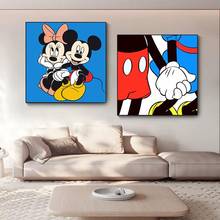 Pintura en lienzo de Mickey y Minnie Mouse de Disney, póster e impresión de personaje, imagen artística de pared, Cuadros para decoración de sala de estar 2024 - compra barato