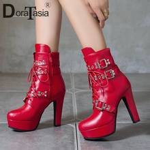 DORATASIA Ladies Fashion Street Cool Motorcycle Boots Autumn Platform Boots Women High Heels Ankle Shoes Woman 2024 - buy cheap