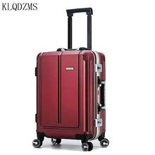 KLQDZMS женские модные дорожные сумки для багажа 20 дюймов 24 дюйма PC мужские деловые дорожные чемоданы на колесиках для спиннинга сумки студенческие тележки 2024 - купить недорого