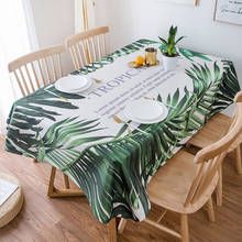 Mantel Rectangular de algodón y lino para decoración, cubierta de mesa con aislamiento térmico, impermeable, planta nórdica, a prueba de aceite 2024 - compra barato