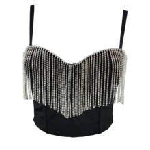 Top tassel com borla de diamante, sutiã de baile para festa de palco, para boate, corpete crop, fdownload 2024 - compre barato