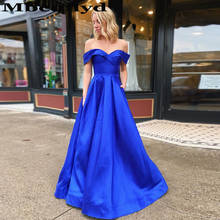 Mbcullyd Royal Blue Prom Dresses Long Off Shoulder High Split Evening Party Gowns 2023 Plus Size vestidos de fiesta de noche 2024 - buy cheap