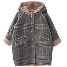 Шерстяное пальто для девочек; детское длинное плотное пальто 2024 - купить недорого