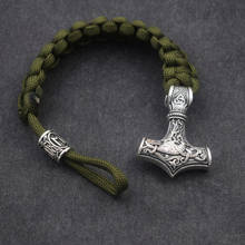 SanLan Vantage Norse Viking Bracelets Thor Mjolnir Hammer Paracord Amulet Rune Knot Scandinavian Rope Bangles Men Jewelry Gifts 2024 - buy cheap