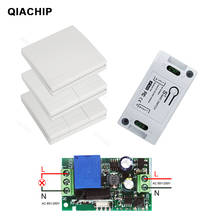 QIACHIP 433 MHz AC 85V 110V 220V 1 CH Wireless Remote Control Switch Receiver Relay Module LED Light Lamp Controller 433.92 MHz 2024 - buy cheap