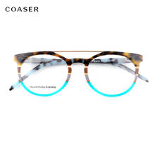 Great Glasses Frame Women Trend Vintage Acetate Round Cateye Men Optical Prescription Eyeglasses Double Bridge Design Eyewear 2024 - buy cheap