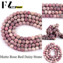 Cuentas de piedra de Maifanitum roja y Rosa mate Natural para la fabricación de joyas, cuentas redondas de 6, 8 y 10mm, accesorios de joyería para pulseras Diy, 15'' 2024 - compra barato