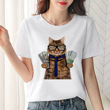 T shirt women Rich cat printed fashion Harajuku Short Sleeve t-shirt White Hipster 2019 new hipster Tshirt female Tops clothes 2024 - buy cheap