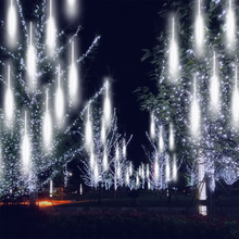 Blue Falling Rain Lights Meteor Shower Rain LED Lights 50/30CM 8 Tubes Christmas Tree Icicle String Lights For Wedding Party 2024 - buy cheap