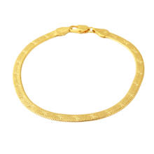 Pulsera de eslabones y cadena de serpiente para hombre, joyería de color dorado, 4 MM, 21 CM, venta al por mayor 2024 - compra barato