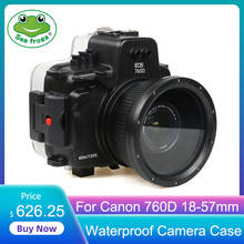 Funda impermeable transparente para cámara Digital Canon 760D, carcasa de buceo subacuática, 18-57mm 2024 - compra barato