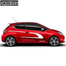 Racing Sport Styling Sticker Car Door Side Stripes Auto Body Decor Vinyl Decals For PEUGEOT 208 3 Doors GTI Edition Accessories 2024 - buy cheap