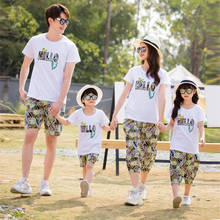 OLEKID-conjuntos a juego para la familia, camiseta para madre e hija, pantalones cortos, ropa para padre e hijo, pantalones cortos, 2021 2024 - compra barato