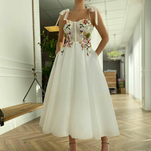 New White Cocktail Dresses Straps Lace Ankle Length Elegant Prom Dress A Line Custom Made Homecoming Gowns 2024 - buy cheap