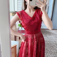 ZAWFL High Quality Self portrait Water Soluble Lace Maxi Dress Women Summer Sexy Sleeveless Patchwork Hollow Out Long Dress 2024 - buy cheap
