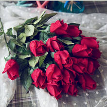 Flores artificiales rosas de 45cm, flor falsa de seda de tacto Real, para novia, decoración de fiesta en casa, regalo de San Valentín, 1 ud. 2024 - compra barato