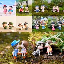 1 Pair Moss Resin Crafts Chair Figurines Miniatures Fairy Garden Boy Girl Terrariums Home Decor Children Toy 2024 - buy cheap