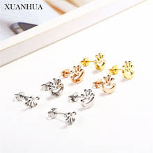 XUANHUA Stainless Steel Jewelry Woman Crown Stud Earrings For Women Minimalist Earrings Female Mass Effect Wholesale 2024 - buy cheap