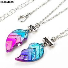 Unisex 2 Pcs BFF Necklace Womens Heart Pendant Best Friend Letter Necklace Fashion Couple Chain Necklace Men Friendship Jewelry 2024 - buy cheap