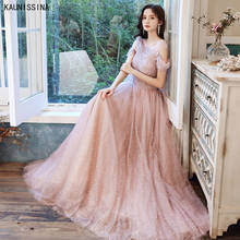 Doce rosa cristal vestidos de baile longo brilho vestidos de noite tule a linha festa de aniversário celebridade vestido elegante formal 2024 - compre barato
