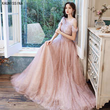 Sweet Pink Crystal Prom Dresses Long Sparkle Evening Gowns Tulle A-line Birthday Celebrity Party Dress Elegant Formal Vestido De 2024 - buy cheap