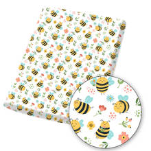 Polyester Cotton Fabric Cute Honey Bee Flower Printed Fabric DIY Sewing Home Textile Garment Bag Material 45*145cm/pc 80g IBOWS 2024 - buy cheap