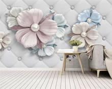 beibehang Customized environmental papel de parede wallpaper new Chinese stereo peony flowers light luxury TV sofa background 2024 - buy cheap