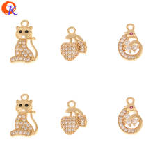 Cordial design 50 peças pingente strass/acessórios de joias/feito à mão/forma animal/brincos descobertas/faça você mesmo/amuletos cz 2024 - compre barato