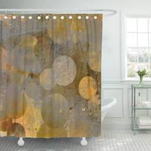 Yellow Pattern Abstract Geometric Golden and Grey Circles Brown Shower Curtain Waterproof Polyester Fabric 72 x 72 Inches 2024 - buy cheap