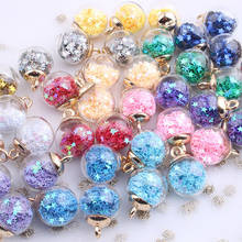 10pcs Charms Star Sequins Transparent Glass Ball 16mm Pendants Crafts Making Findings Handmade Jewelry DIY for Earrings Necklace 2024 - buy cheap