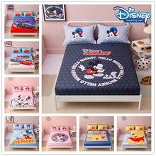 Cartoon Mickey Mouse Fitted Sheet Mattress Cover bedding Linens Bed Sheet With Elastic Band Double Queen Size Bedsheet 180X200CM 2024 - buy cheap